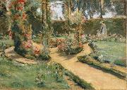 Max Liebermann The Rose Garden in Wannsee with the Artist-s Daughter and Granddaughter Sweden oil painting artist